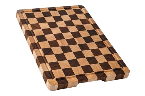Comparison: Milk Street Best Cutting Board 2 THETCHRY Cutting Boards for Kitchen, Checkered Cutting Board Upgraded, Acacia Wood Chopping Board with Juice Grooves & Handles, Large Butcher Block Serving Tray with Gift Box, 16.5