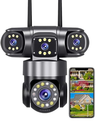 4-Lens Wireless Security Cameras for Home Surveillance