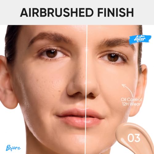 Image of SKINTIFIC Velvet Matte Cushion Foundation Blue #03 Petal | Full coverage matte finish, one-swipe flawless, oil control, long-lasting pore-blurring pressed powder for oily skin.