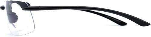 Miniatura 9 de VITENZI Gafas de seguridad bifocales con lectores envolventes para deporte, aumento de seguridad, protección de lectura, Monza