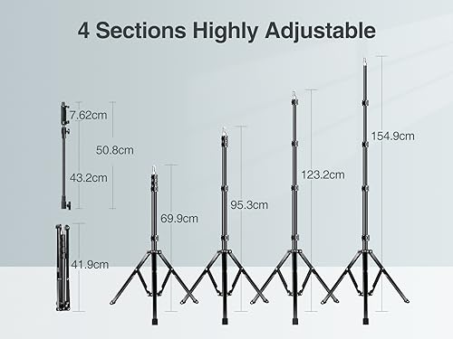 Elitehood 81-inch/205cm Tall Tripod for iPhone and Android Flexible Phone Stand with 43cm Adjustable Gooseneck - Image 4