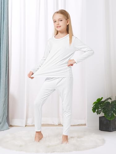 VZV Girls Thermal Underwear Set Thermal Underwear for Kids Fleece Lined Long Johns Kids Base Layer Top and Bottom for Winter4