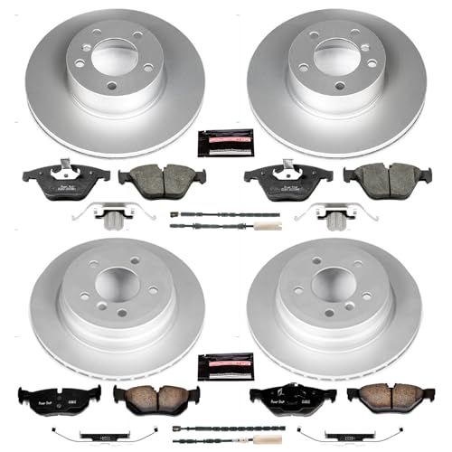 Image of PowerStop Front and Rear Brake Kit for BMW 328i xDrive 2011-13 - Fully-Coated Disc Rotors with Z23 Carbon-Fiber Ceramic Brake Pads Upgrade, CRK6074