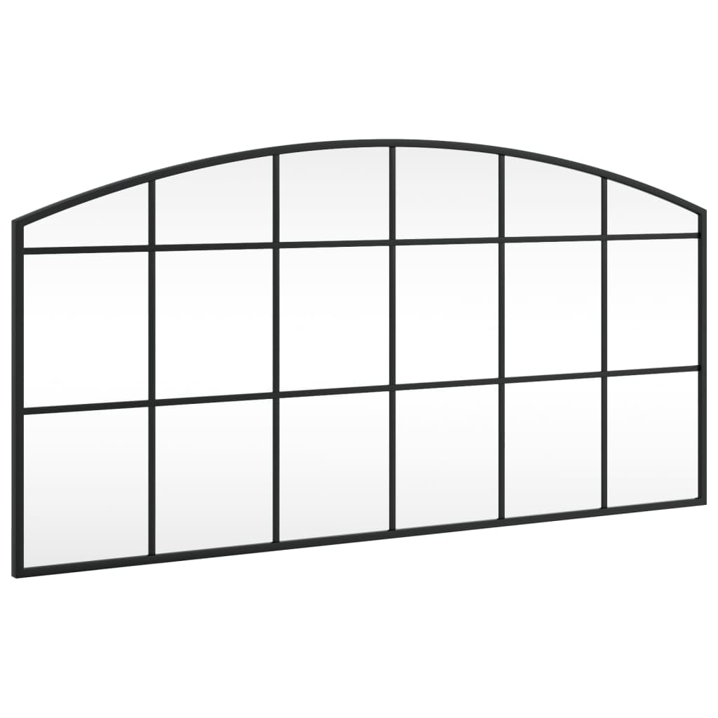 KGHFDVB Black Arch Wall Mirror 100x50 cm, Iron Frame Hanging Mirror for Bedroom, Hallway, Living Room, Bathroom Decor