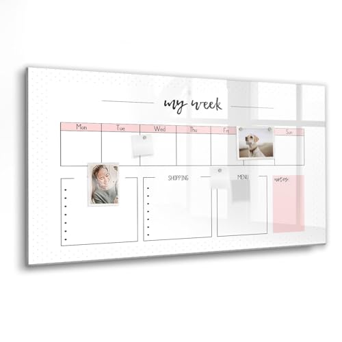 Tableau magnétique en verre pour organiser le home office familial