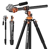 カメラ三脚一眼レフ K&F Concept 俯瞰撮影 ビデオカメラ三脚 231cm 三脚ブーム 中心軸横断 俯瞰撮影 パノラマ撮影 28mm大口径中心軸４段伸縮 360度回転 自由雲台 一脚可変式 1/4 "クイックシュー付き アルミ 最大耐荷重5Kg ビデオ/一眼レフカメラ/デジタルカメラ/スマホに対応
