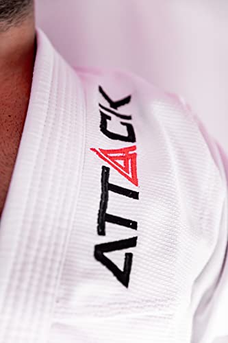 KIMONO JIU JITSU TRANÇADO ADULTO ATTACK 3.0 (BRANCA, A4)