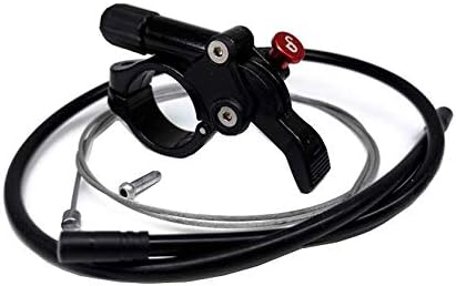 YNK Bicycle Remote Lockout Lever with Inner Cable & Housing End Caps Aluminum Alloy for Mountain Bike MTB Road Bike (A)