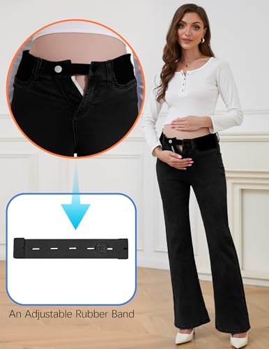 Image of PACBREEZE Women's Maternity Flare Jeans Mid-Rise Stretchy Bell Bootcut Jeans Denim Pregnancy Pants, S-XXL