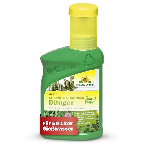 Neudorff Azet Kakteen- & SukkulentenDünger - 100% natürlicher Bio Dünger für kräftig grüne Kakteen mit beeindruckenden Blüten, 250 ml