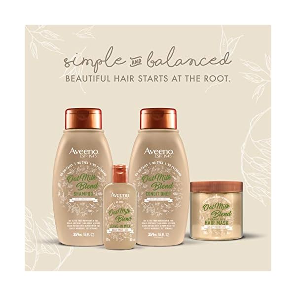 Aveeno Farm-Fresh Oat Milk Overnight Hair Mask with Oat Extract & Almond Milk, Hydrating Treatment for Dry Damaged Hair, Safe for Color-Treated Hair, Sulfate, Paraben & Dye-Free