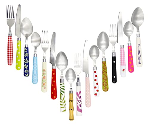 Image of Gypsy Color Eclectic Mosaic Mix & Match Stainless Steel Flatware Collection, Set of 16