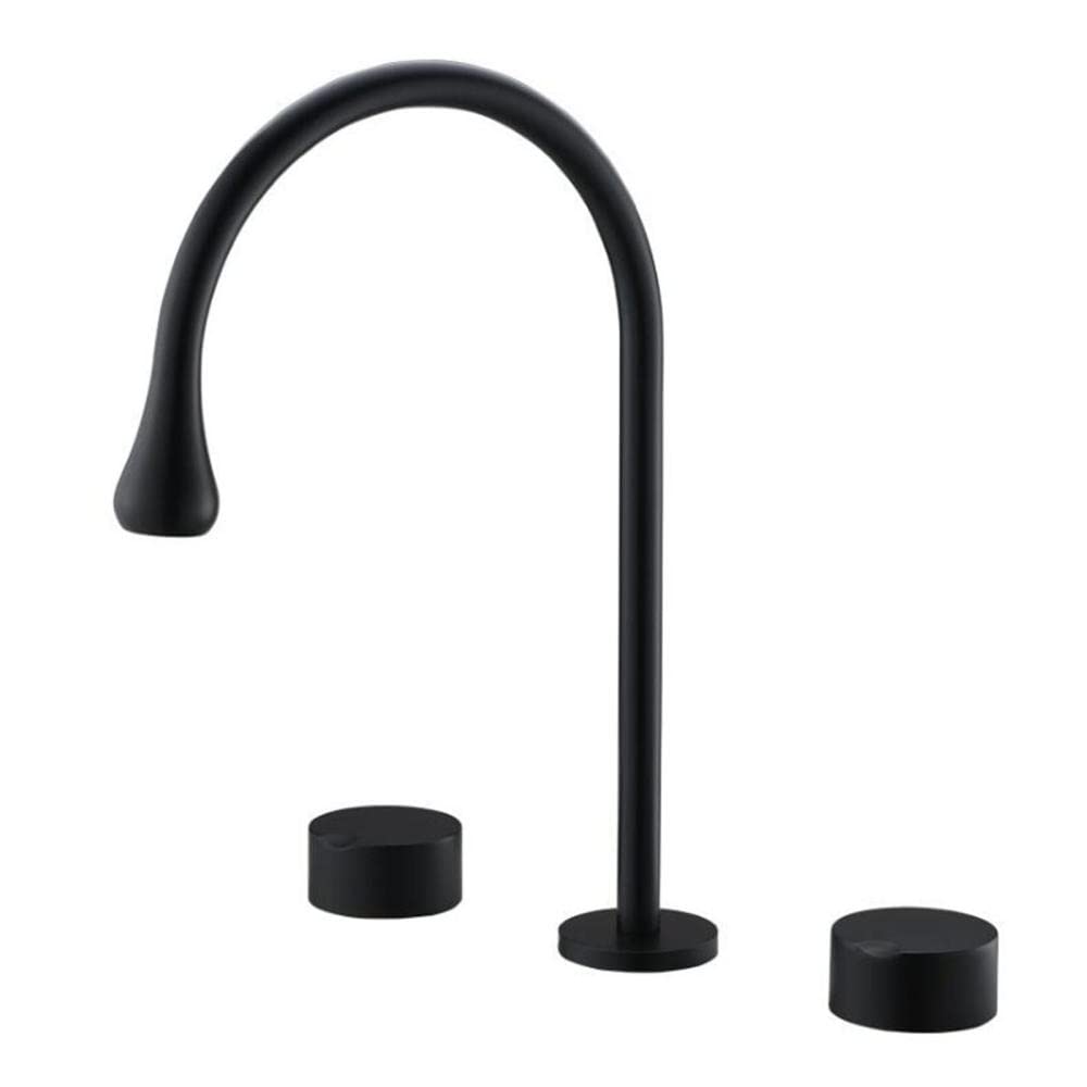 VDOQTLJT Bathroom Faucet Three Hole Black Split Double Handle Brass Basin