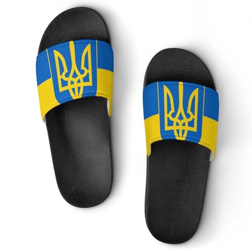 Ukraine Flag National Emblem Slippers for Men Wormen Shower Bathroom Slipper Indoor Beach Non Slip Sandal