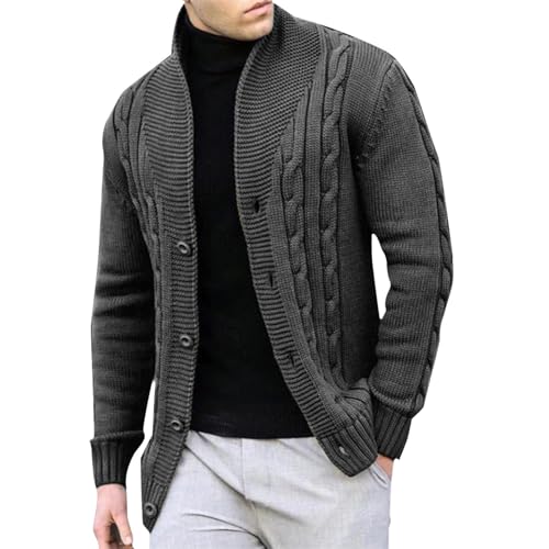 Cable Knit Sweater Men Button Down Sweater Open Front Cardigan Stand Collar Cardigan Sweater Fashion Sweaters