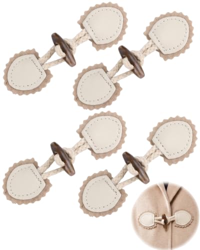 ZenoScope 4 paires de boutons brandebourg en cuir, boutons pour