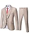 MY'S Men's 3 Piece Slim Fit Suit Set, 2 Button Blazer Jacket Vest Pants with Tie, Solid Wedding Dress Tux and Trousers
