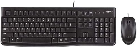 Logitech Desktop MK120 Durable, Comfortable, USB Mouse and keyboard Combo (Renewed)