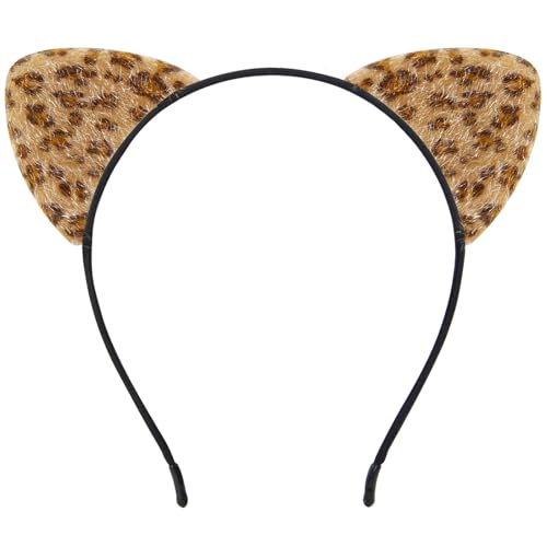 Image of FANYITY Leopard Ears Headband, Cheetah Ears, Animal Ears for Girls & Women Halloween Costume Cosplay or Party Decoration (Leopard Ears)