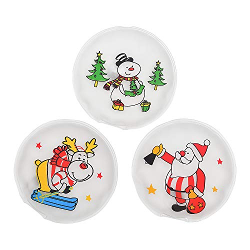 MC-Trend 3er Set Handwärmer x-Mas Weihnachtsmotive Taschenwärmer Herz für warme Finger gegen kalte Hände im Herbst und Winter, wiederverwendbar, Schneemann - Rentier - Weihnachtsmann