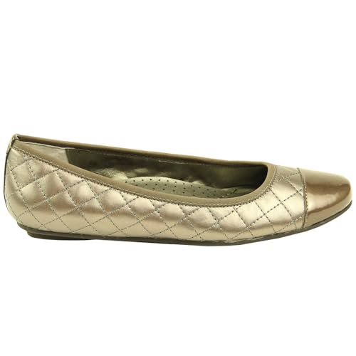 VANELi Womens Serene Metallic Quilted Ballet Flats Casual - Gold