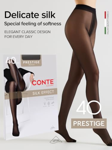 Image of Conte Women's Classic Silky Semi Opaque Pantyhose Tights Prestige 40 Den