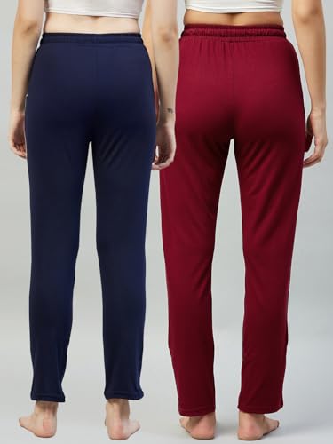 Image of BLINKIN Women Cotton Stribed Casual Style Pyjamas|Lowers With 2 Side Pockets : Ideal For Night Wear & Comfort Wear - The Ultimate Relaxed Fit Track Pants (Combo-608)