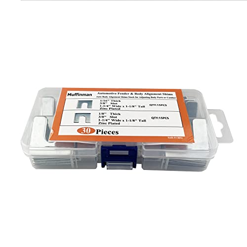 30Pcs Auto Body Fender Alignment Shim 1/16" & 1/8" Thick- 3/8" Slot (30Pcs) #TOP6