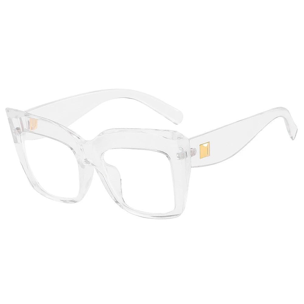 Duże okulary dla kobiet mężczyzn Retro okulary z przezroczystymi szkłami Modne oprawki do okularów na imprezę