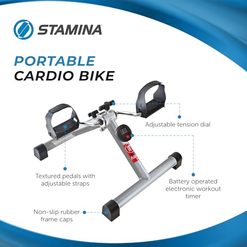 Image of Stamina InStride Cycle XL - Folding Cycle Pedal Exerciser - Fitness Bike with Smart Workout App for Seated Exercise - Foldable Exercise Bike for Home Workout | fitness bike with Smart Workout App for Seated Exercise; Foldable Exercise Bike for home workouts