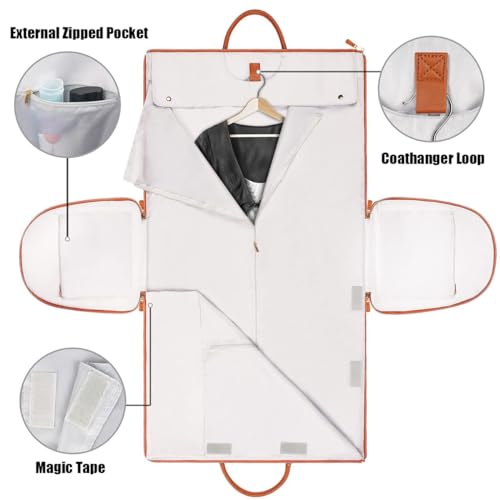 Velouette Mochila De Viaje Carry On, Luxmega Foldable Convertible Travel Luggage Bags For Women, Couvelli Garment Large Capacity Folding Bags Duffel Suit (Pink)4