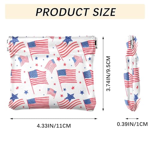 Flags Stars Coin Purse Leather Pouch Change Purse, Squeeze Coin Pouch for Cards, Keys & Lipsticks, Unisex3