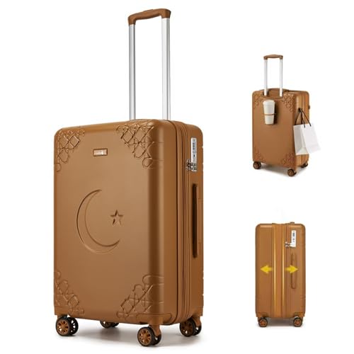 Sea choice Valise Cabine 20 Pouces Extensible avec Roues Frein Antichoc Motif Lune Étoile et Porte-gobelet 4 Roues 360° Spinner Poignée Réglable Conforme...