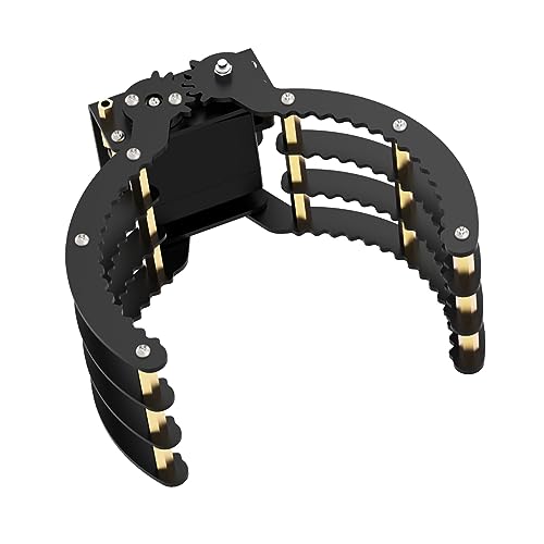 Image of Robotic Claw Full Metal Wave Edge Clamp Robot Hand Gripper Grabber, 1LB Max Grab Weight & 0-9in Open Range High Torque Robotic Arm Replace Claw Robot DIY, Mechanical Claw with Servo