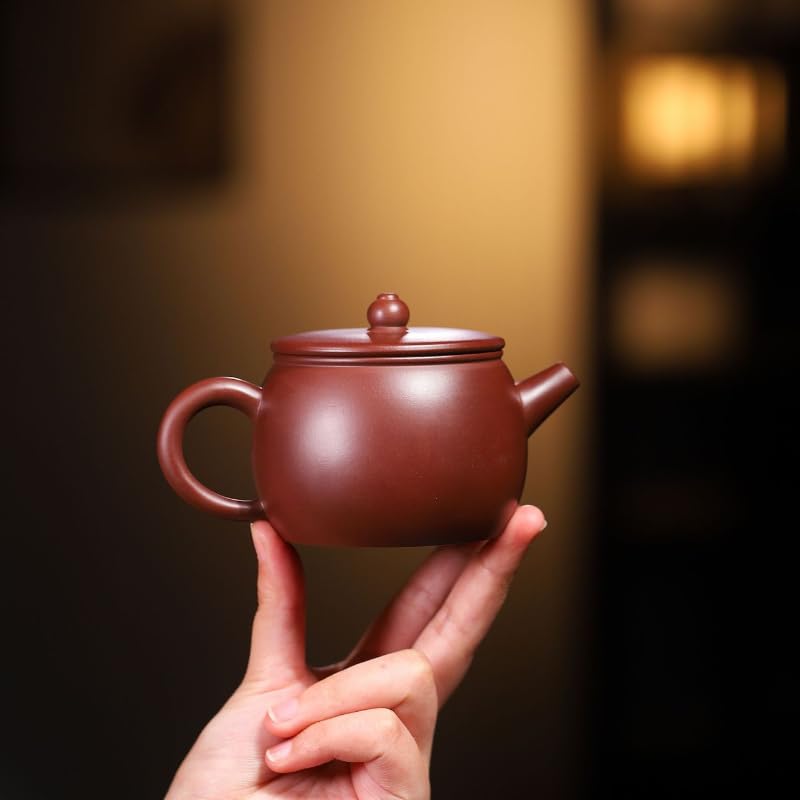 Bouilloire en argile violette de 220 ml, fabriquée à la main en grande quantité. Bouilloire en terre crue Zhu avec filtre. Service à thé Zisha. Théière chinoise artisanale. Théière pour cuisinière.