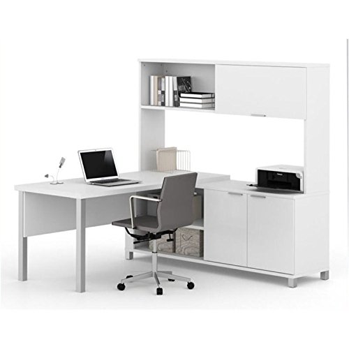 Bowery Hill L-Desk with Hutch in White