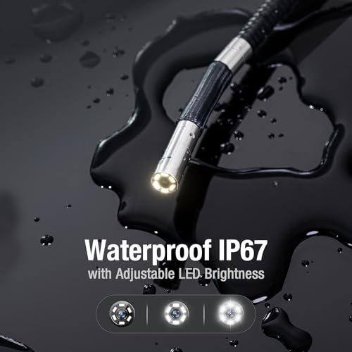 Image of Teslong 5.5mm Slim Probe Two-Way Articulating Borescope for Automotive | 5 inch IPS Industrial Endoscope 5FT Flexible with 180 Bending & 6 LED Lights - Inspection Camera for Engine, HVAC, Mechanics