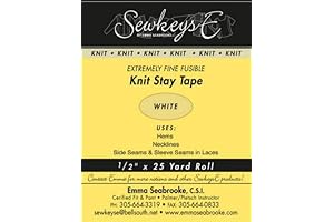 Field's Fabrics White - 1/2" Fusible Knit Stay Tape - Extremely Fine Knit Interfacing