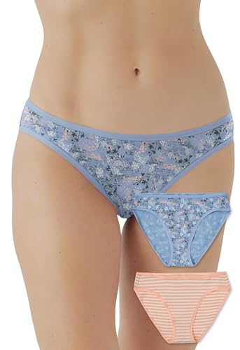 Image of Pact Women's Organic Cotton Bikini Underwear, Classic Fit Panties with High Cut Leg