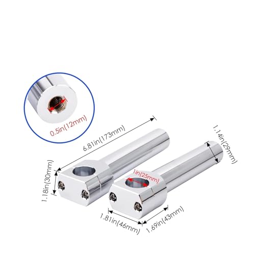Manillar De Motocicleta Elevadores 25mm Abrazadera Extensor Custom Cruiser 6