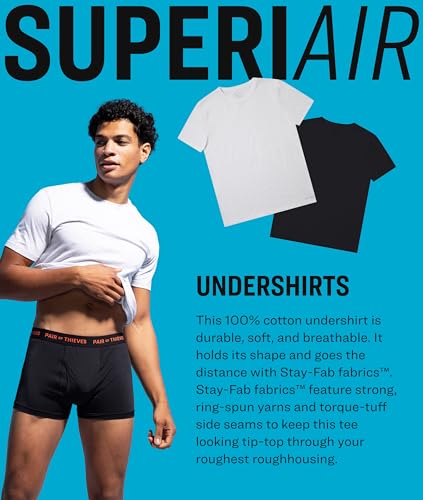Pair of Thieves Superiair Crew Neck T-Shirts for Men 3 Pack - Ultra Soft, Lightweight 100% Cotton Undershirt for Men2