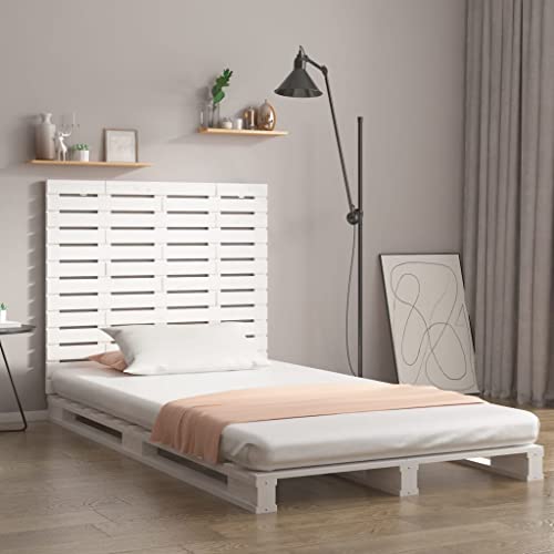 UJCHVHN Artículo-Cabecero de pared blanco 96 x 3 x 36 pulgadas, madera maciza de pino, camas y accesorios, cabeceros y estribos