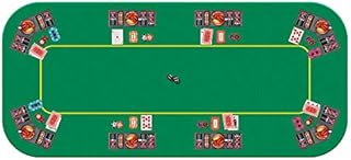 VIVOHOME 79 x 36 Inch Foldable 8-Player Texas Poker Card Tabletop Layout Portable Anti-Slip Rubber Board Game Mat with Cup Holders and Carrying Bag