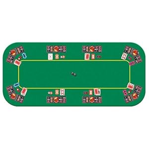 VIVOHOME 79 x 36 Inch Foldable 8-Player Texas Poker Card Tabletop Layout Portable Anti-Slip Rubber Board Game Mat with Cup Holders and Carrying Bag