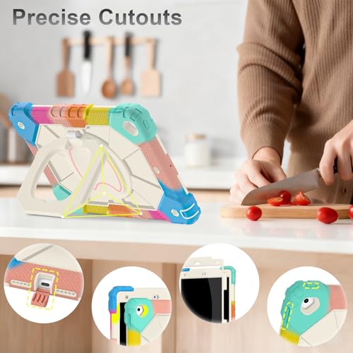Image of Auizotl Case for iPad 9th /8th /7th Generation 10.2 Inch iPad Case 9th Generation with Screen Protector /Rotate Stand /Pen Holder,Military Grade Shockproof i Pad 9th /8th /7th Gen Cases,Colorful