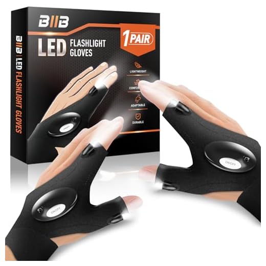 BIIB Regalo Uomo, Guanti con Luce LED Gadget Utili, Idee Regalo Natale Uomo, Regali per Lui/Lei, Regalo Uomo Compleanno, Regalo Anniversario per Lui, Festa del Papa Idee Regalo