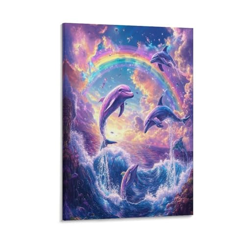 Impression sur toile dauphin pour créer une ambiance zen dans votre salle de bain