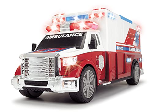 Dickie Toys Krankenwagen, Rettungsfahrzeug, Ambulanzwagen, Rettungsdienst, Spielzeugauto, Licht & Sound, Heckklappe zum… – Bild 6