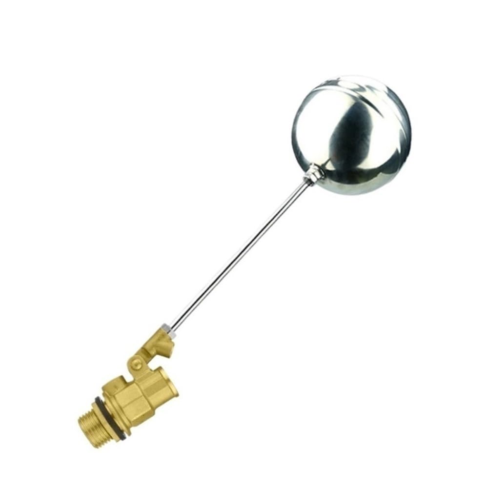 Water Level Control 1pc 3/4inch Brass Float Valve, 1/2inch 1inch Water Level Flow Automatic Control for Small Tanks(1/2inch)