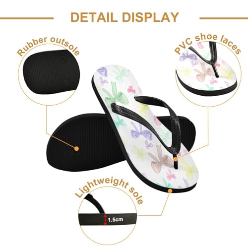 STAYTOP Colored Bows Flip Flops Sandals of Men's & Women's,Sandals Beach Slippers Shower Slides2